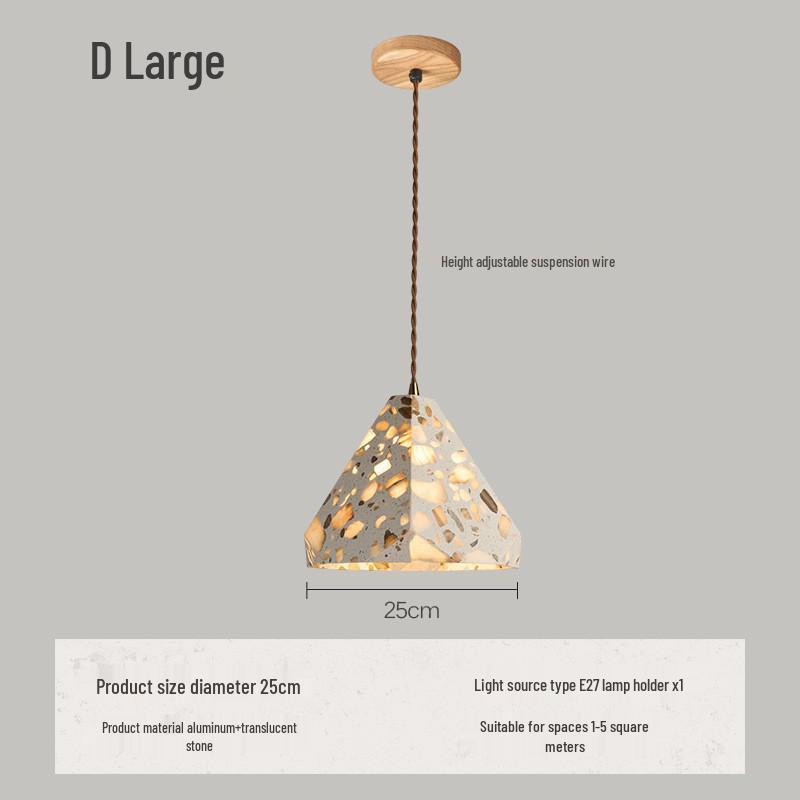 Японский подвесной светильник в стиле Ваби-Саби из желтого травертина, ретро-стиль середины века для спальни, гостевого дома или ресторана.