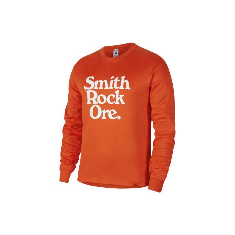 Nike ACG Dri-FIT Printed Letter Sports Quick-Drying Crew Neck Long Sleeve Sweatshirt Men Tops Orange Red CV0650-891
