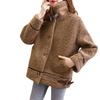 Пальто из овечьей шерсти женское с длинным рукавом свободное осенне-зимнее с утолщенным мехом интегрированный плюшевый теплый верх
