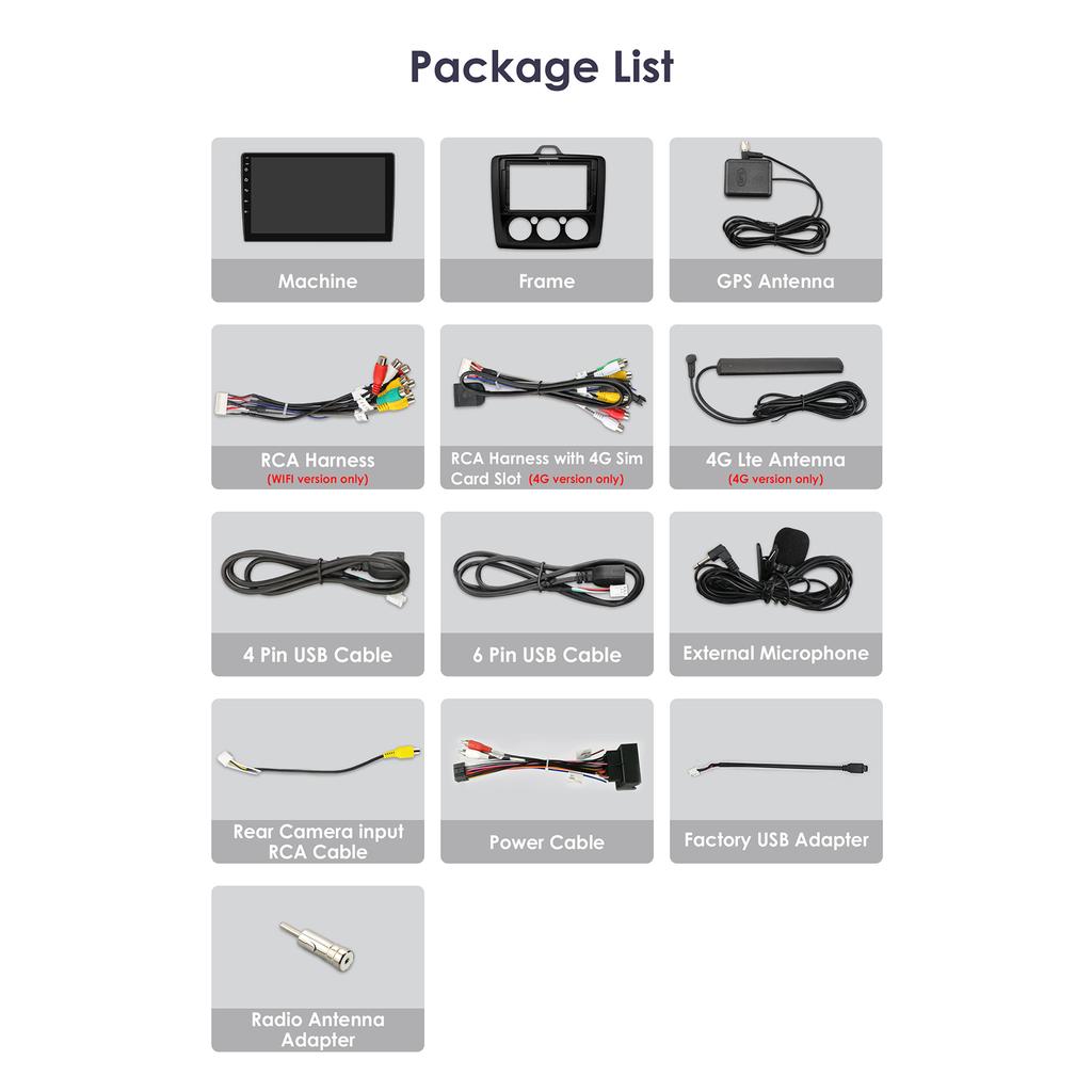 OSSURET Android13 Автомобильное радио для Ford Focus 2 3 Mk2 Mk3 2004-2011 Мультимедийный видеоплеер Навигация Интеллектуальный экран GPS 2Din Carplay 4G Авто Стерео