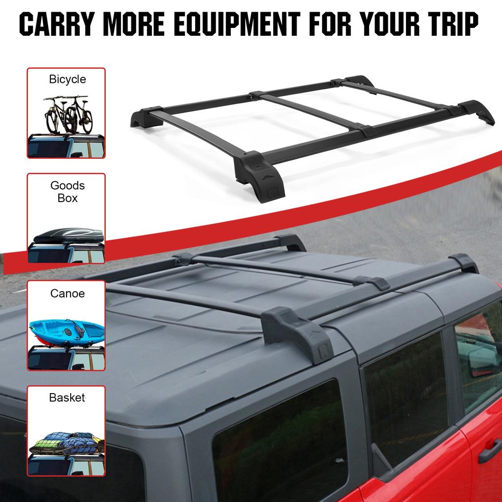 For Ford BRONCO Extended Roof Rack Lightweight Hardtop Cross Bars Kit Roof Expansion Platform Luggage Frame Modification