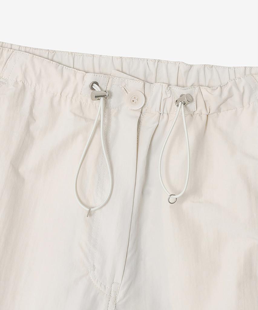 NOIRER FOR WOMAN Cotton-Nylon Parachute Pants (Cream)