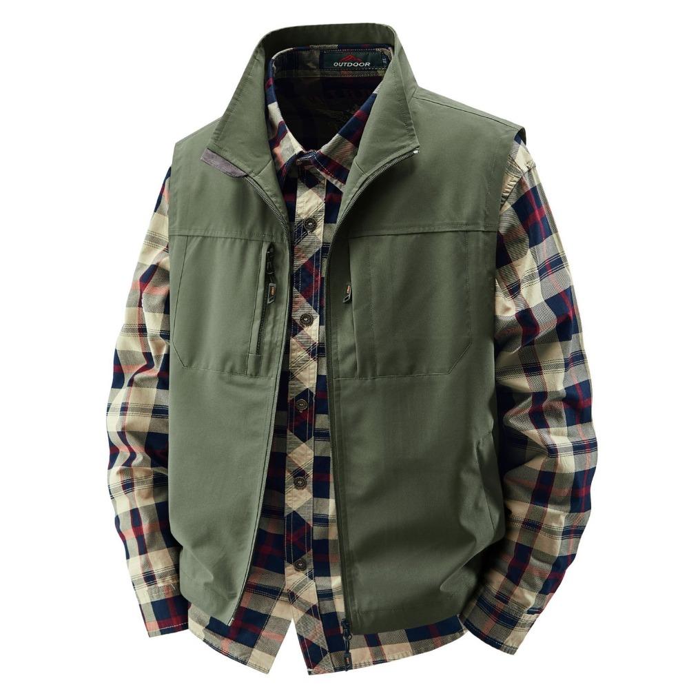 Летний мужской уличный дышащий жилет без рукавов Мужской повседневный жилет с несколькими карманами Мужской карго сафари рабочий жилет Большой размер 6XL