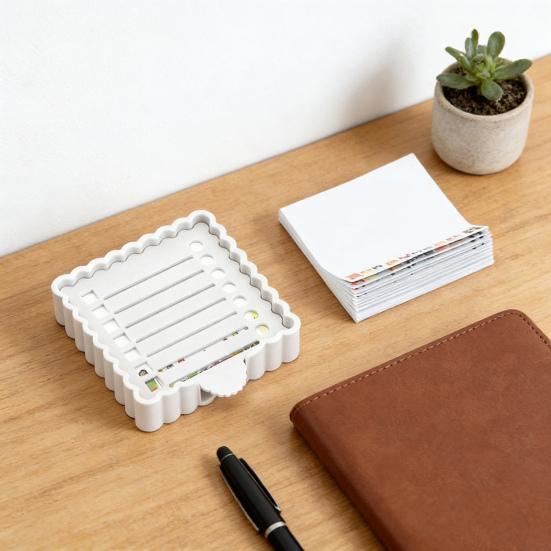 Диспенсер для заметок Yousheng с шаблоном Портативный органайзер для заметок и диспенсер для стикеров Компактный настольный ящик для хранения блокнотов 3x3 дюйма Офисные принадлежности