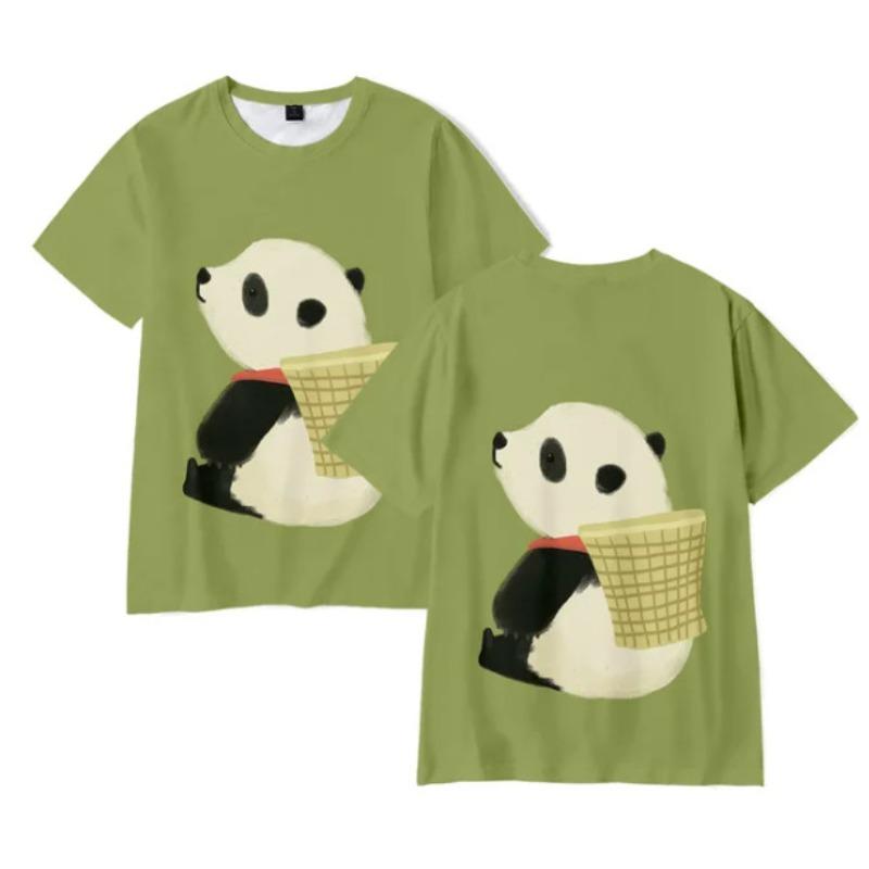 Men's 3D Printed T-Shirt Panda Pattern Print Short Sleeve O-Neck Pullover Casual Top