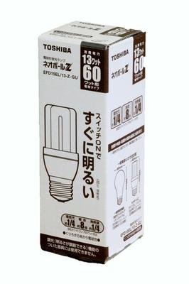 Компактная флуоресцентная лампа Toshiba Neoball Z, 60-ваттная лампочка, Теплый белый, EFD15EL13-Z-GU