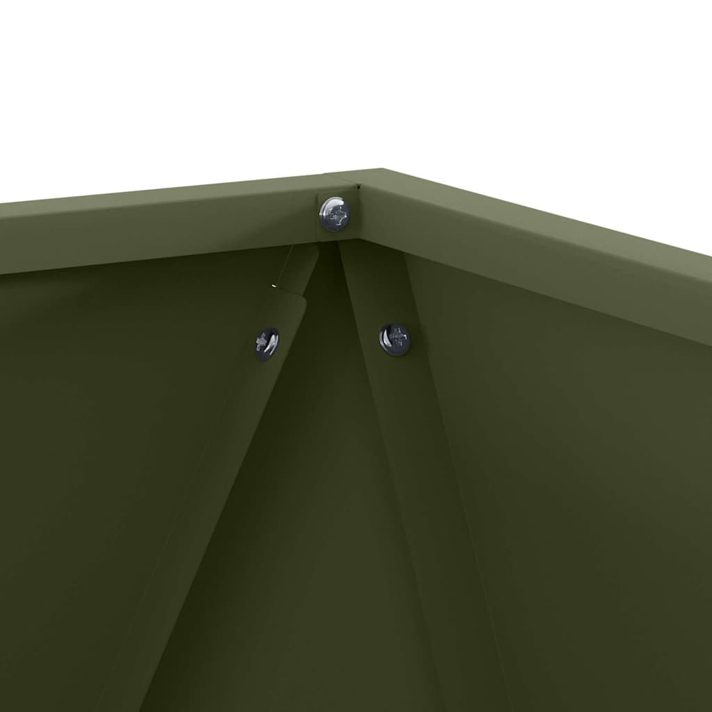 Plant Pot Olive Green 50 x 50 x 50 cm Steel