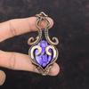 Copper Charoite Pendant Copper Wire Wrapped Gemstone Jewelry Handmade Boho Pendant Antique Copper Pendant Gift For Him Wire Wrapped Pendant