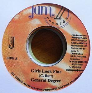 7-дюймовая пластинка GENERAL DEGREE - Girls Look Fine NONE Jam II Records 2003 Ямайка Регги, Ска и Даб Б/у