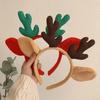 Plush Hairband Festive Christmas Hat Antler Headband Flexible Xmas Headgear for Kids