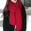 Спандекс Вязаная Шерстяная Шаль Полиэстер Зимняя Теплая Шаль Шарф Длинный Утолщенный Шарф для Шеи Уличный