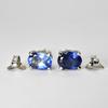 8.75 Ct Natural Blue Sapphire 6x5mm Certified 925 Sterling Silver Earrings Pair