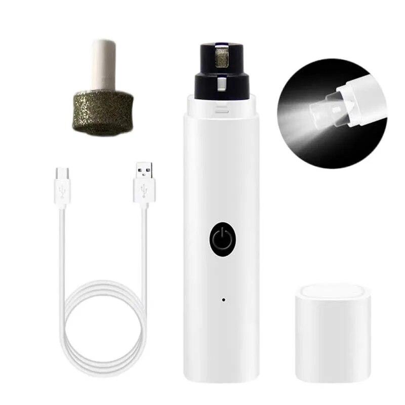 Шлифовальная машинка для ногтей для маленьких и больших собак, кусачки для ногтей, светодиодная лампа, резак для ногтей в виде лап кошек, USB перезаряжаемые принадлежности для ухода за домашними животными