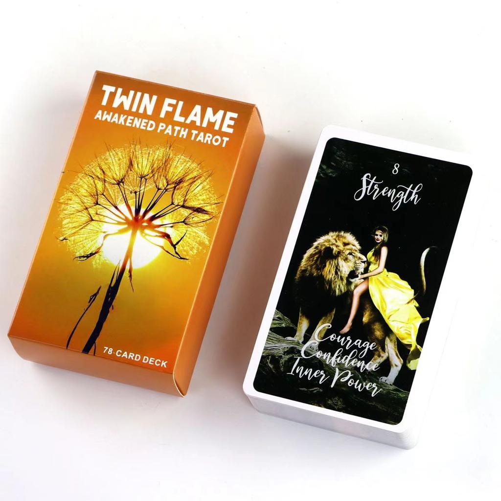Twin Flame Awakened Path Tarot 78 Pcs Keyword Cards with Meaning Oracle Card Deck Picture Tarot Reading Cards 10.3*6cm