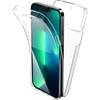 Силиконовый чехол на весь корпус 360 для iPhone 15 14 Plus 13 12 11 Pro Max, двухсторонний прозрачный бампер из ТПУ, мягкий чехол для телефона