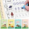 4Pcs Writing Exercise Book Practice Copybook Handwriting Workbook Kit with Letters Numbers English Grooved Learning Activity Workbook