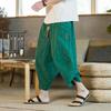 Japanese Kimono Traditional Shorts Men's Clothin Pants Japanese Samurai Casual Loose Men's Linen Wide Leg Trousers