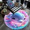1pc Soft, Absorbent & Non Slip Cute dolphin Round Rug Soft Circle Rug for Living Room & Bedroom Decor, Chair Mats, and Unforgettable Home Gi