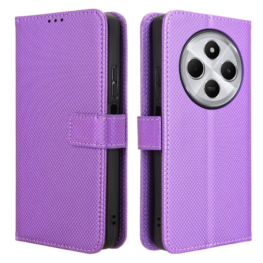For Xiaomi Poco C75 4G/Redmi 14R 5G/14C 4G/A4 5G Case PU Leather Diamond Texture Wallet Phone Cover