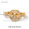 Роскошные позолоченные 18K коннекторы и застежки, с замками-застежками с цирконами, Крепежи для браслетов, Фурнитура для изготовления DIY ожерелий и украшений