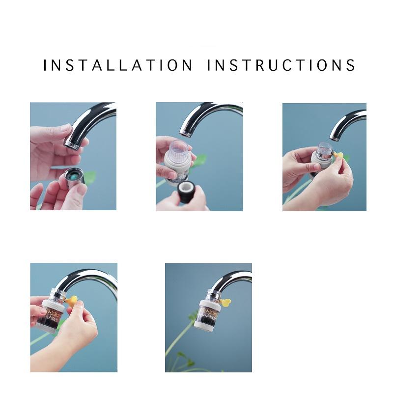 6 слоев фильтра для воды очиститель крана вращающийся на 360 градусов водосберегающий фильтр для крана-бамблера