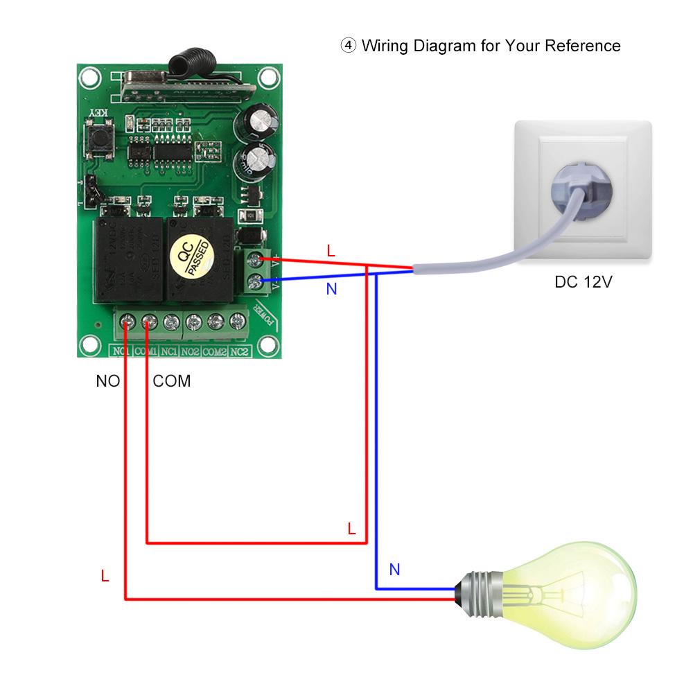 Smart Home 433Mhz RF   12V 2CH Learning   Wireless Remote Control   Relay Receiver Transmitter   Remote   System and   Range