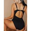 Женское бикини черного цвета, цельный сексуальный купальный костюм с высокой талией, пляжный купальник, женский летний купальник