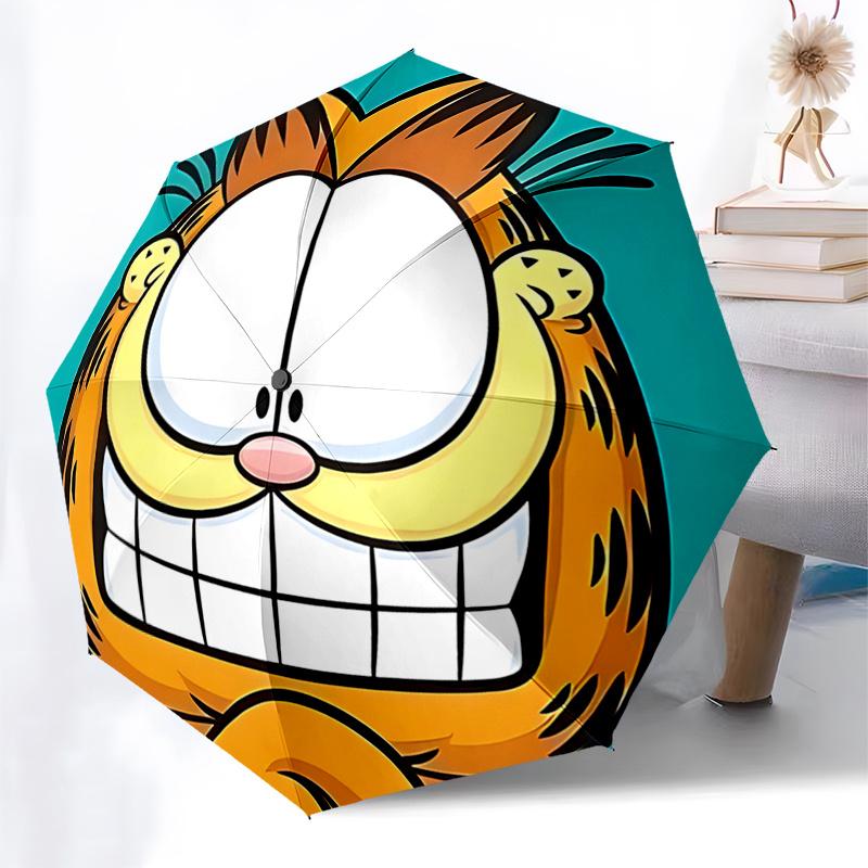 Garfield Automatic Opening/Closing Umbrella with 3-Fold Design and 8-Bone Frame - Perfect Outdoor Gift for Fans, Travelers, and Daily Use010