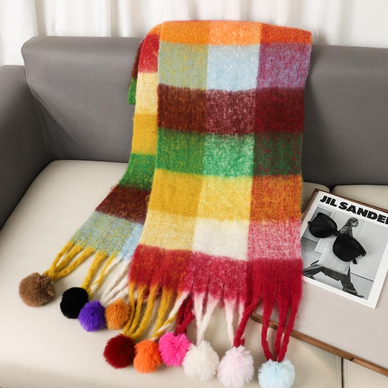 Luxury  Cashmere Womens Scarf Winter Thick Warm Solid Wraps Female Pashmina Long Tassel Female Bufandas Thick Blanket