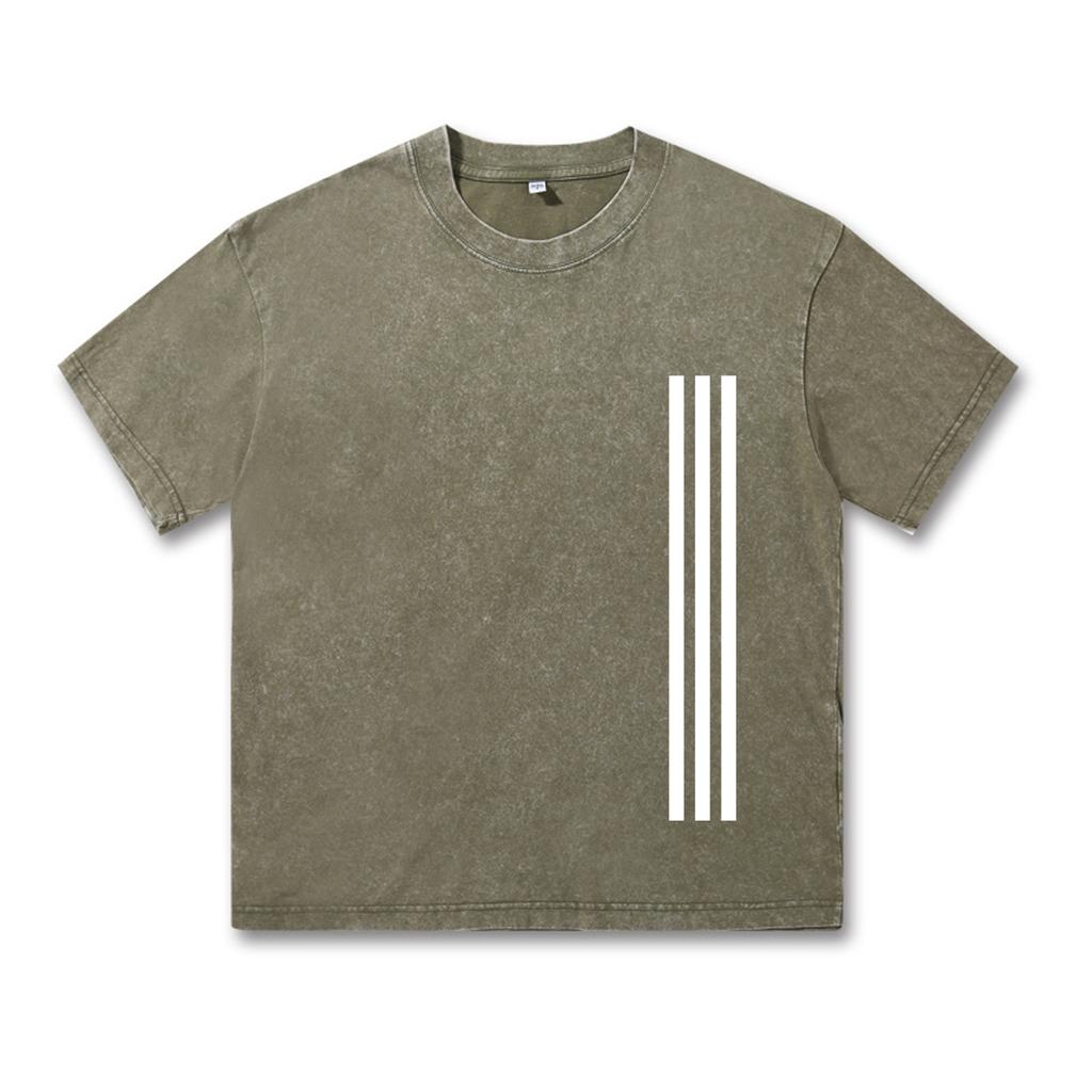 Ретро-стираемая винтажная футболка Высококачественные футболки Летняя свободная одежда с коротким рукавом Ретро-стираемая хлопковая свободная уличная одежда