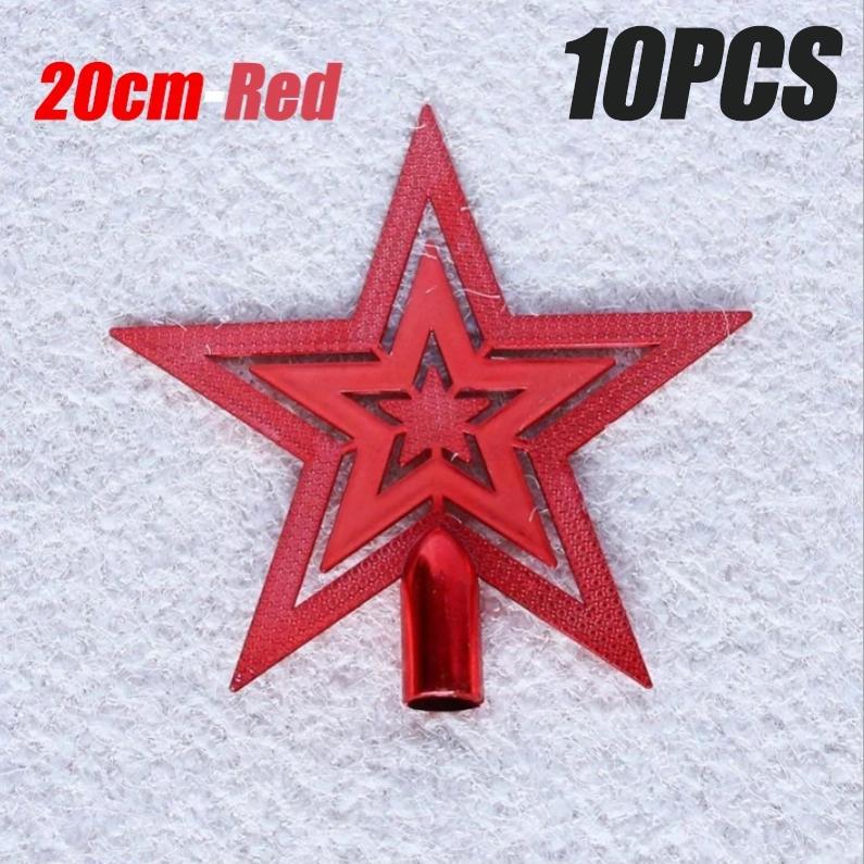 50 шт. Рождественская елка, украшение на верхнюю часть елки, золотая и серебряная пятиконечная звезда, подвесное украшение