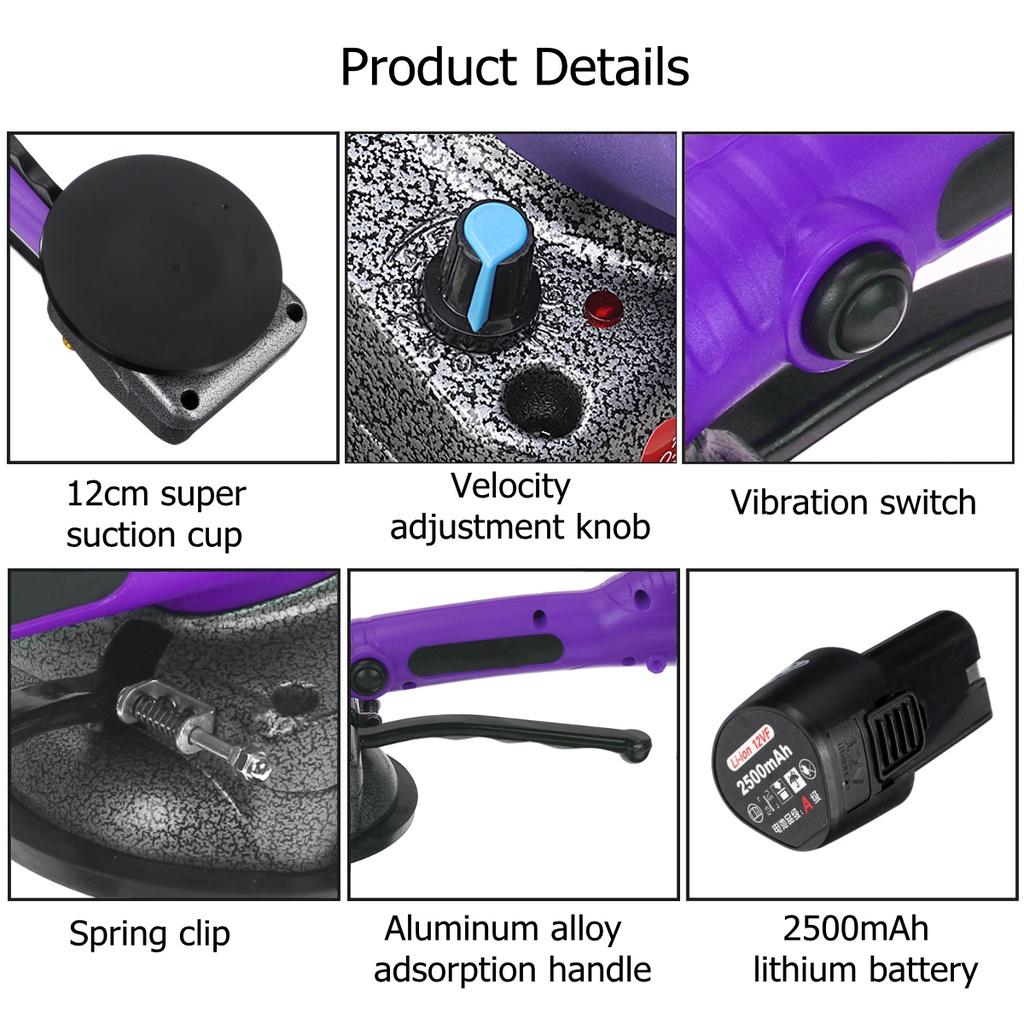 110V~240V 50-60HZ Tiling Tiles Machine Ceramic Tile Vibrator Suction Cup Automatic Floor Vibrator Adjustable Tiles Leveling Tool 1000W