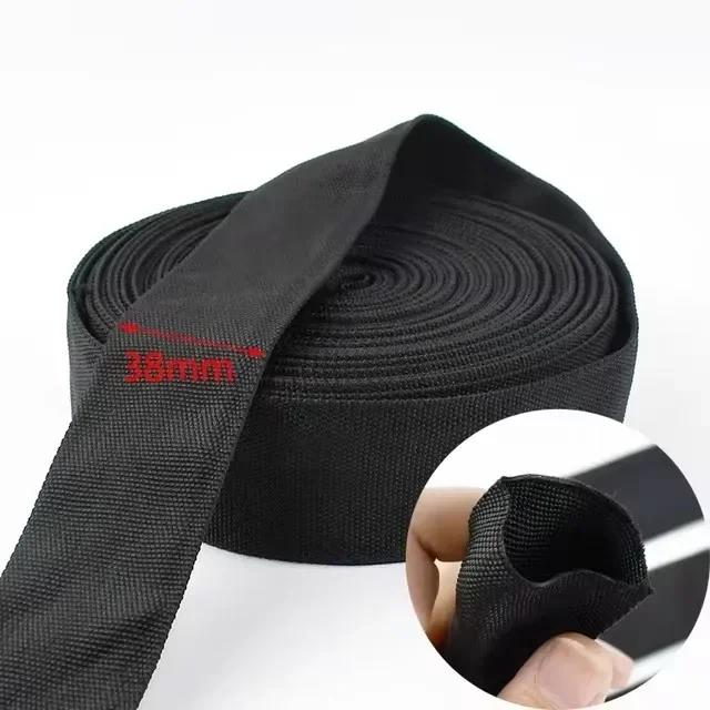 5/10 м 20-50 мм Черные нейлоновые стропы 1,6 мм толщиной Полая трубчатая лента Декоративная лента для одежды Аксессуары для шитья своими руками