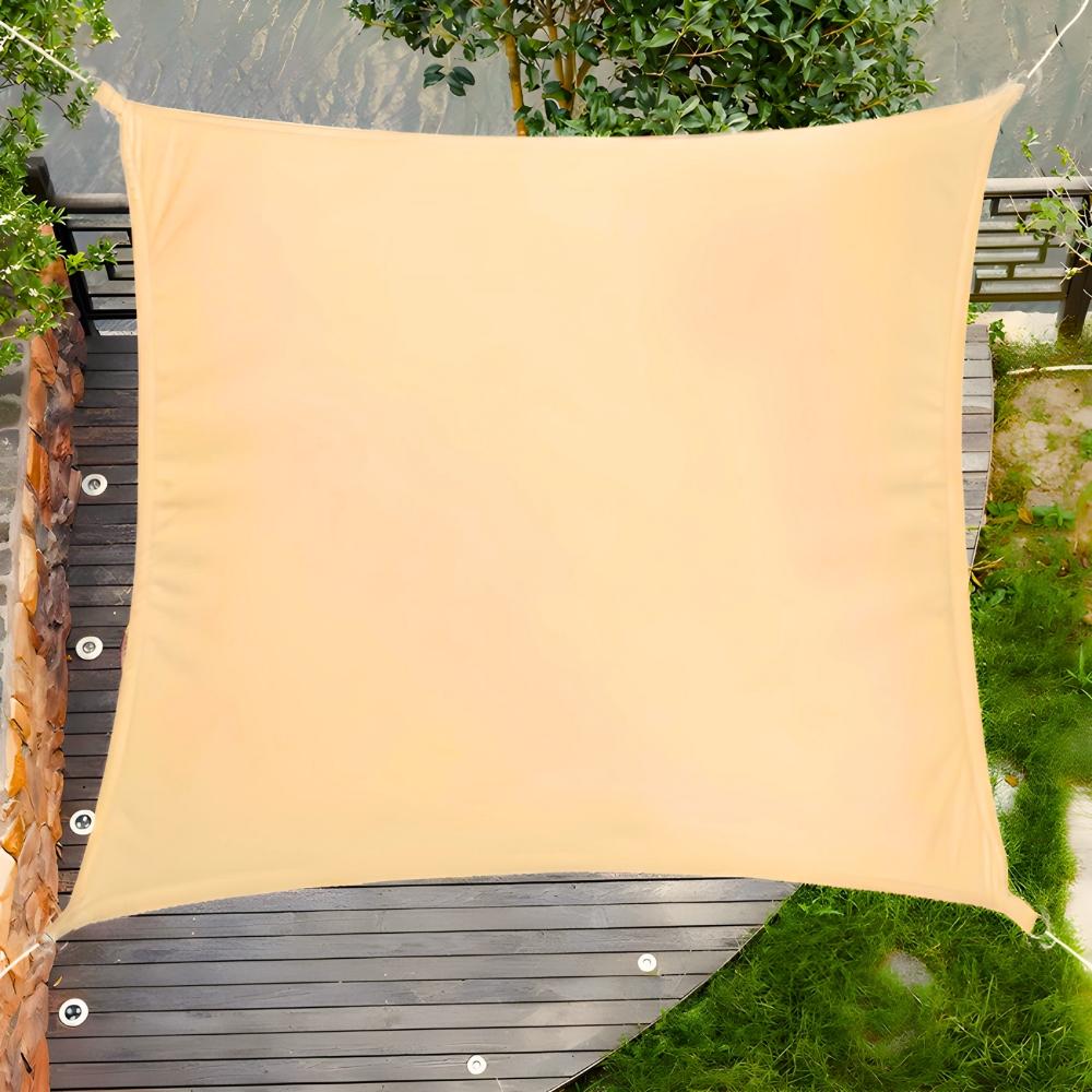 Garden sun sail waterproof shade balcony terrace beige 4m