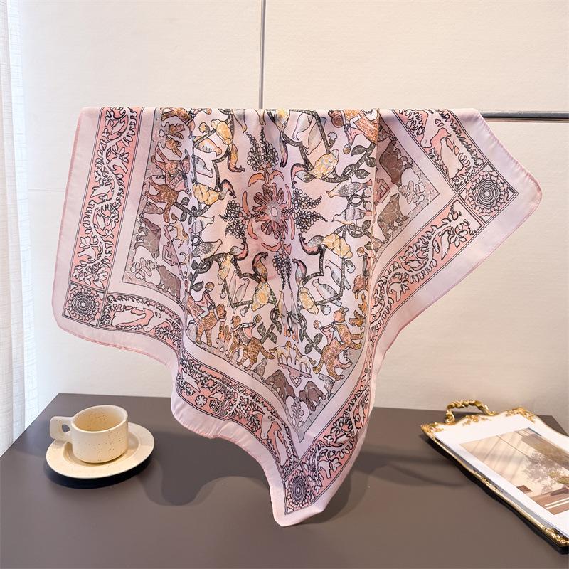 Горошек Стиль Елочка Узор Хлопок И Лен Маленький Квадратный Шарф Шелковый Шарф Имитация Бархата Головной Платок Шаль Шарф для Защиты от Солнца Женский Шарф