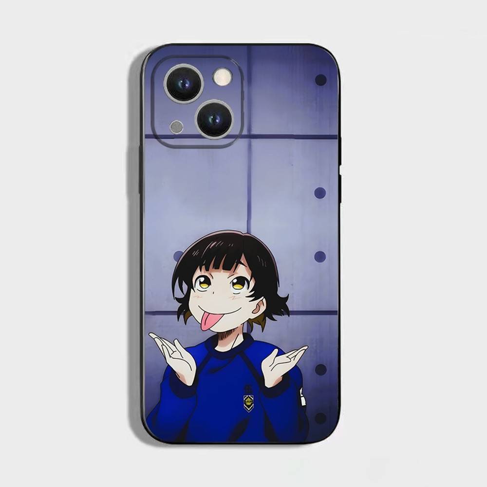 Чехол для телефона Аниме Blue Lock Для iPhone 17,16,15,14,13,12,11 Plus,Pro Max,XS,X,XR,SE,Mini,8,7, Мягкий Силиконовый Черный Чехол