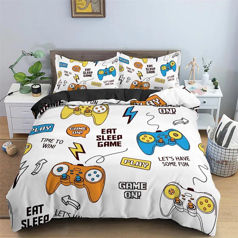 Comforter Soft Game Twin Full Queen King Bedding Set Microfiber Gamepad Controller Print Boys Video Games Comforter