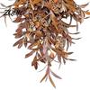 Artificial Teardrop Swag Autumn Olive Leaf Wreath for Front Door, Retro Hanging Garland Durable PVC Seasonal with Bow Decor Indoor Outdoor Farmhouse