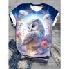 Summer Round Neck Funny Animal Pattern 3D Print Top Fashionable Casual Short Sleeved Women's T-shirts