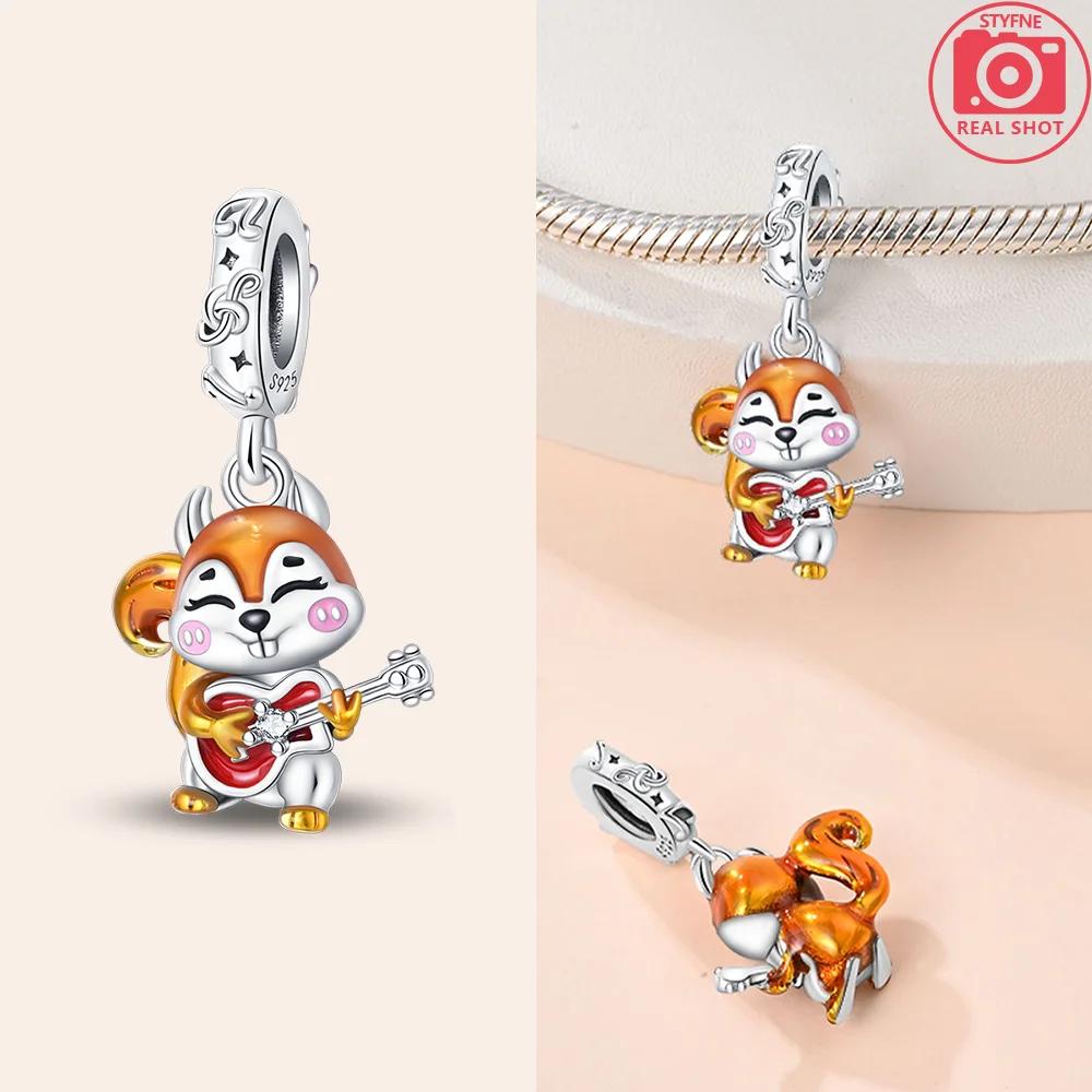 Изысканные животные Светлячок Синий бант Бусины-дельфины Подходят для браслетов-шармов Медь Оригинальное изготовление ювелирных изделий Женские подарки на годовщину