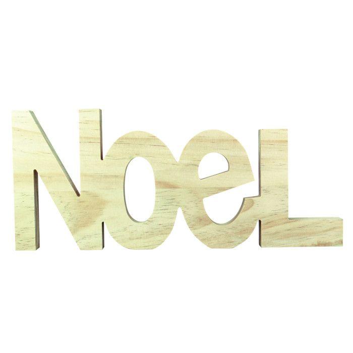 Mot Noël en bois 15x34,5x2cm