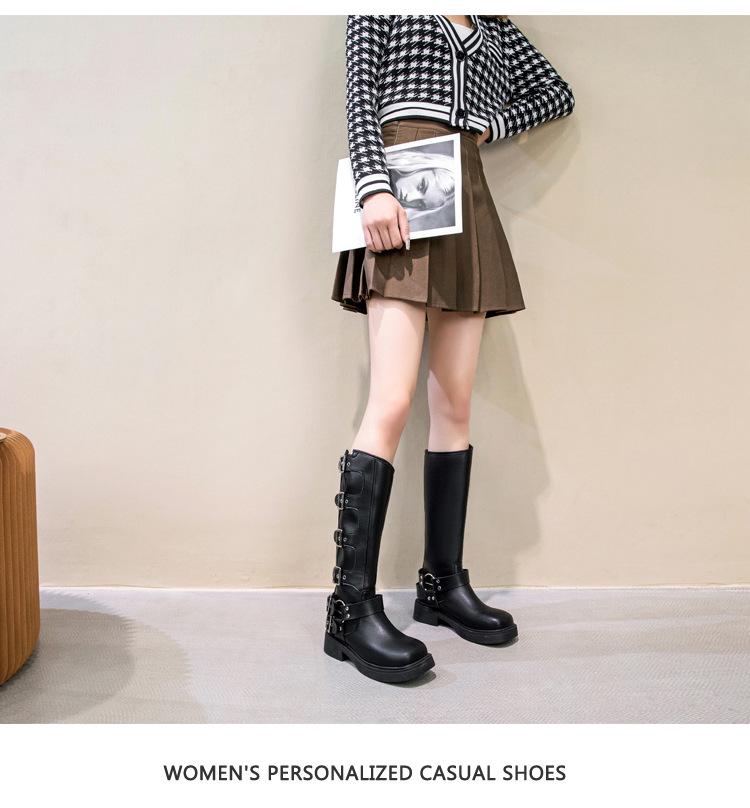 Женские винтажные коричневые ботфорты из натуральной кожи в стиле рыцаря и ковбоя