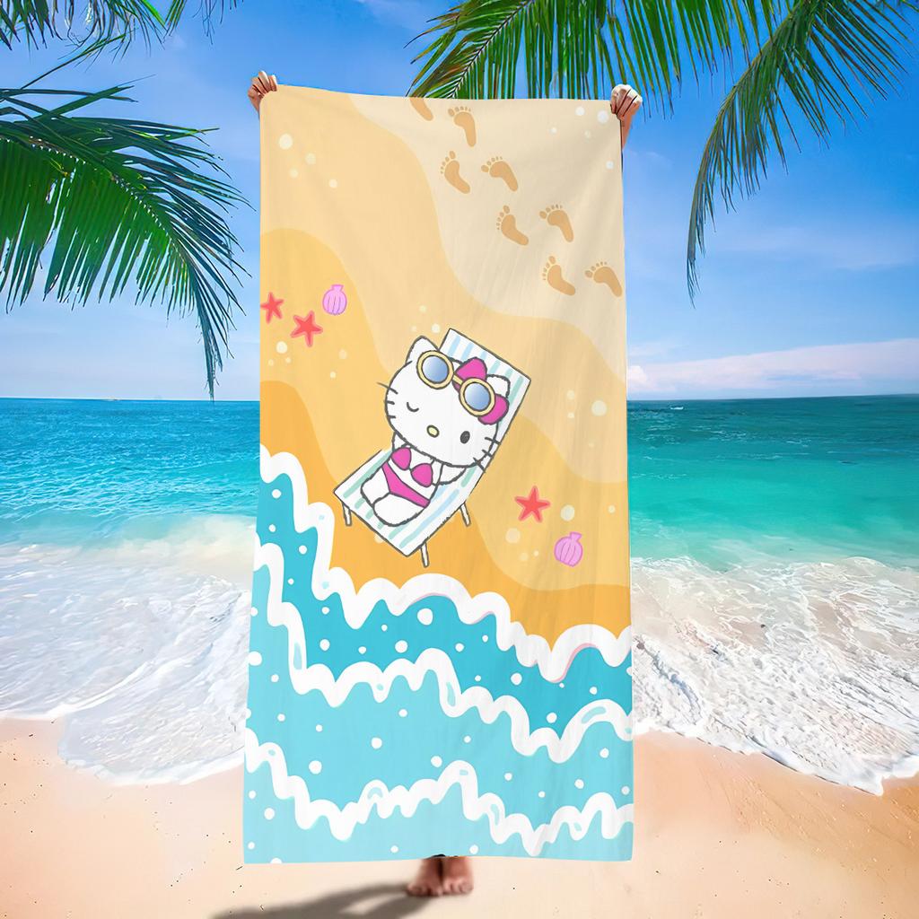 Cute Cartoon Printed Microfiber Beach Towel Quick Dry Soft Absorbent Bath Towel For Seaside