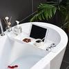 Relax In the Bath: Bathtub Tray with Non-slip Design, Adjustable Size, Bath Table Rack (white)