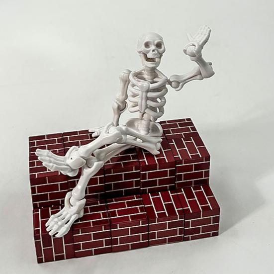 Пластиковая фигурка скелета с 3D-печатью, с подвижными суставами, коллекционная фигурка для украшения рабочего стола