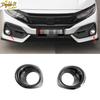 For Honda Civic Hatchback 2017- Carbon Fiber Front Fog Light Lamp Ring Trim