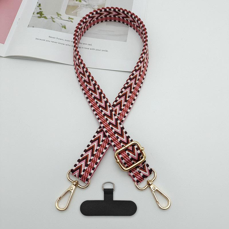 New Color Bag Shoulder Strap Mobile Phone Lanyard Woven Fashion Contrasting Color Bag Strap Crossbody Dual-purpose Strap