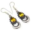 Lemon Topaz Gemstone Handmade Silver Jewelry Earrings 1.5''