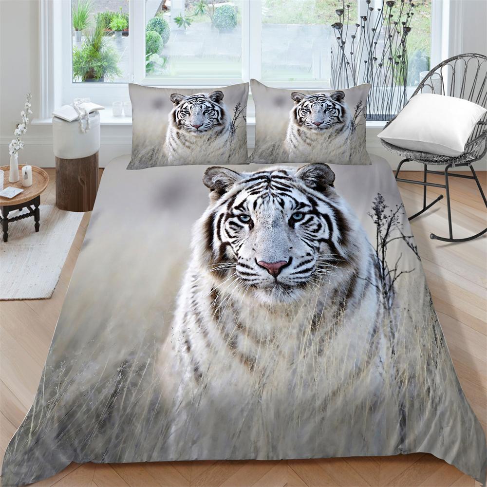 3D Tiger Print Breathable Comfortable Bedding Suit Home Decor Bed Clothes Pillowcase Comforter Duvet Cover