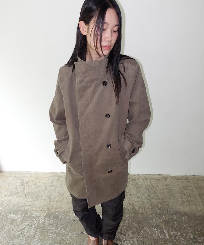 NUAKLE (W) Vincent Double Coat_Fade Khaki